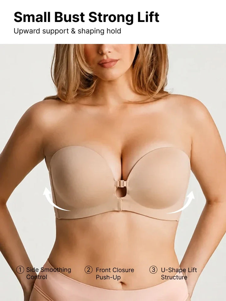 OwBra Strapless Front Closure Push-Up Bra
