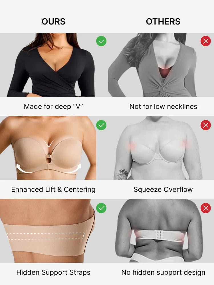 OwBra Strapless Front Closure Push-Up Bra