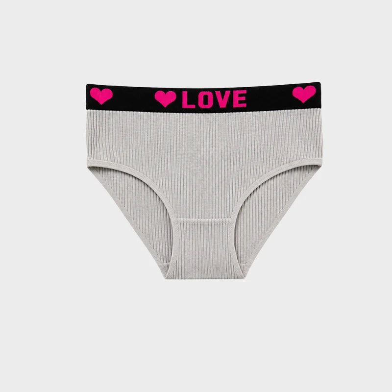 Pack Of 6 LOVE Print Cotton Bikini Panties