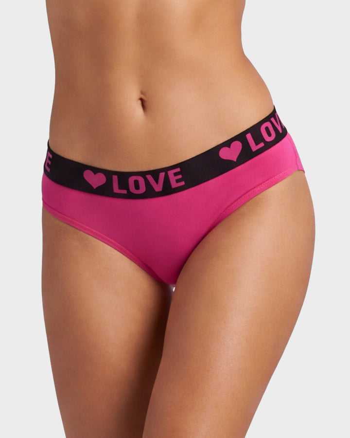 Pack Of 6 LOVE Print Cotton Bikini Panties