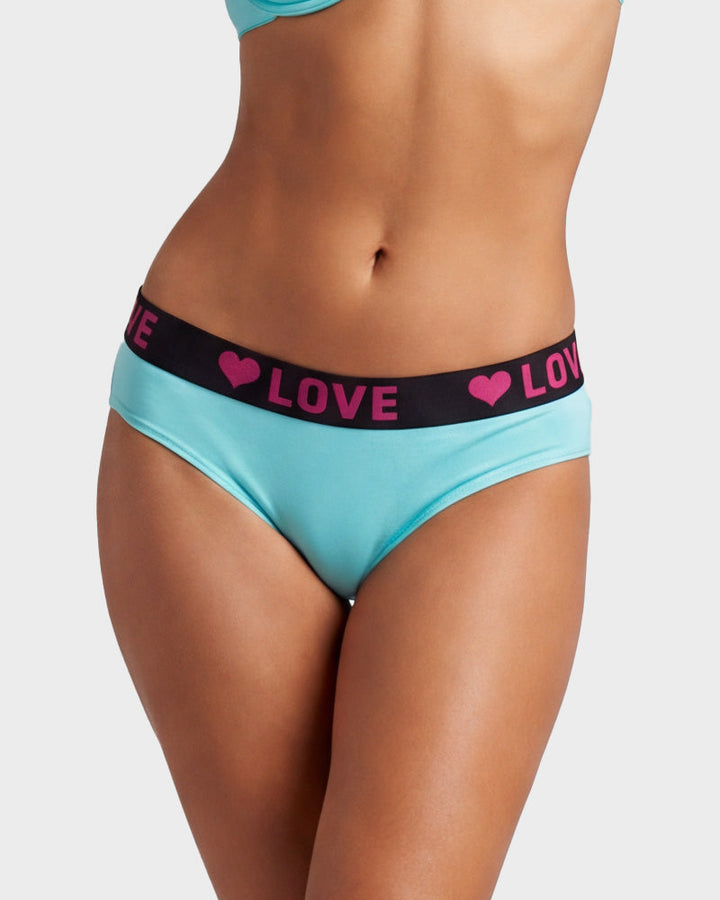 Pack Of 6 LOVE Print Cotton Bikini Panties