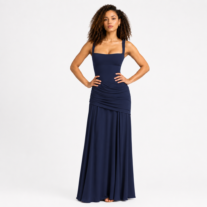 MayChic Square-Neck Backless Maxi Dress