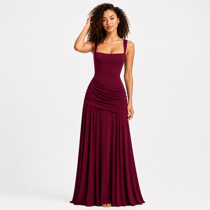 MayChic Square-Neck Backless Maxi Dress